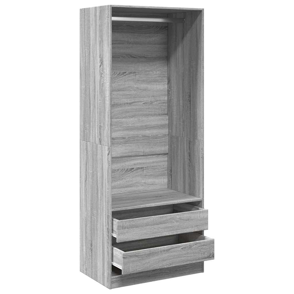 Garde-robe sonoma gris 80x50x200 cm bois d'ingénierie Armoires vidaXL