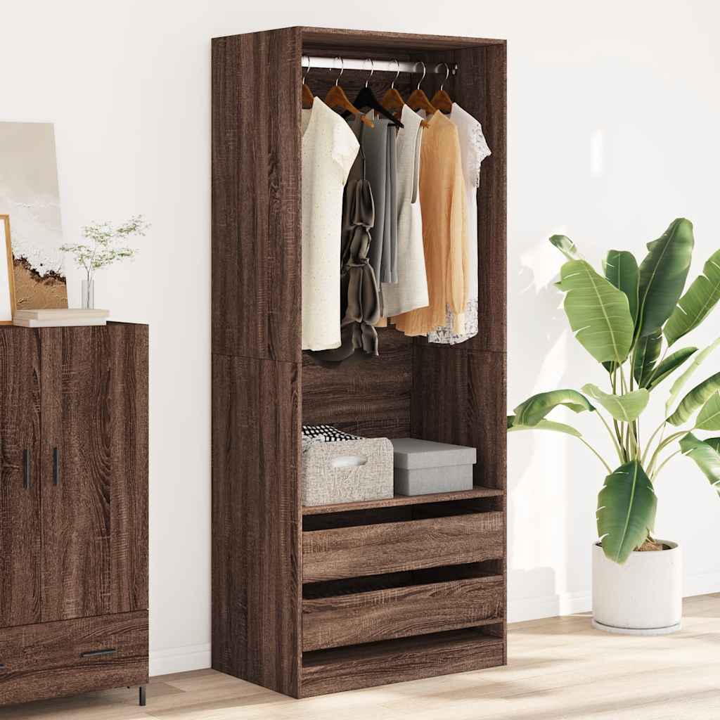 Garde-robe chêne marron 80x50x200 cm bois d'ingénierie Armoires vidaXL