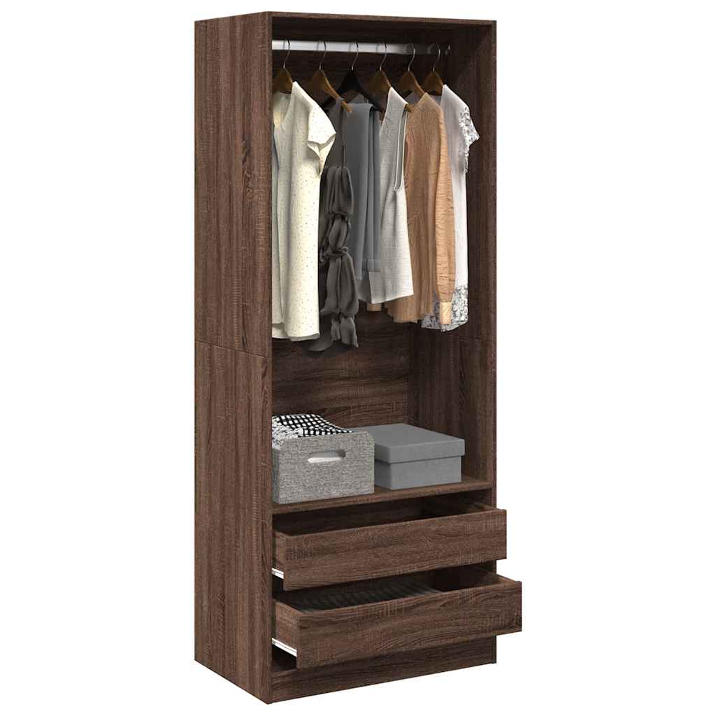 Garde-robe chêne marron 80x50x200 cm bois d'ingénierie Armoires vidaXL