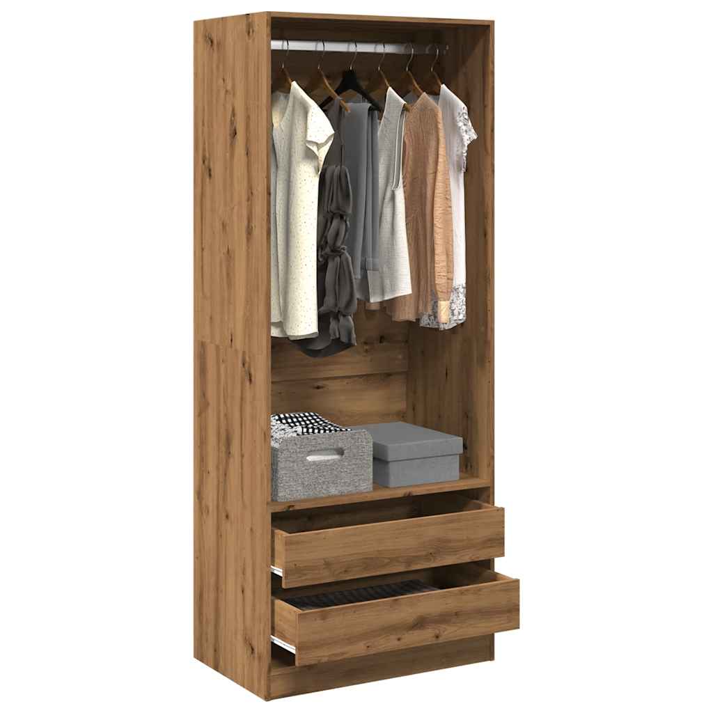 Garde-robe chêne artisanal 80x50x200 cm bois d'ingénierie Armoires vidaXL