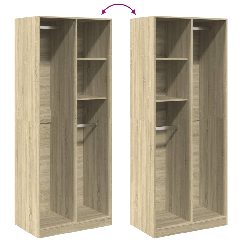 Garde-robe chêne sonoma 80x50x200 cm bois d'ingénierie Armoires vidaXL   