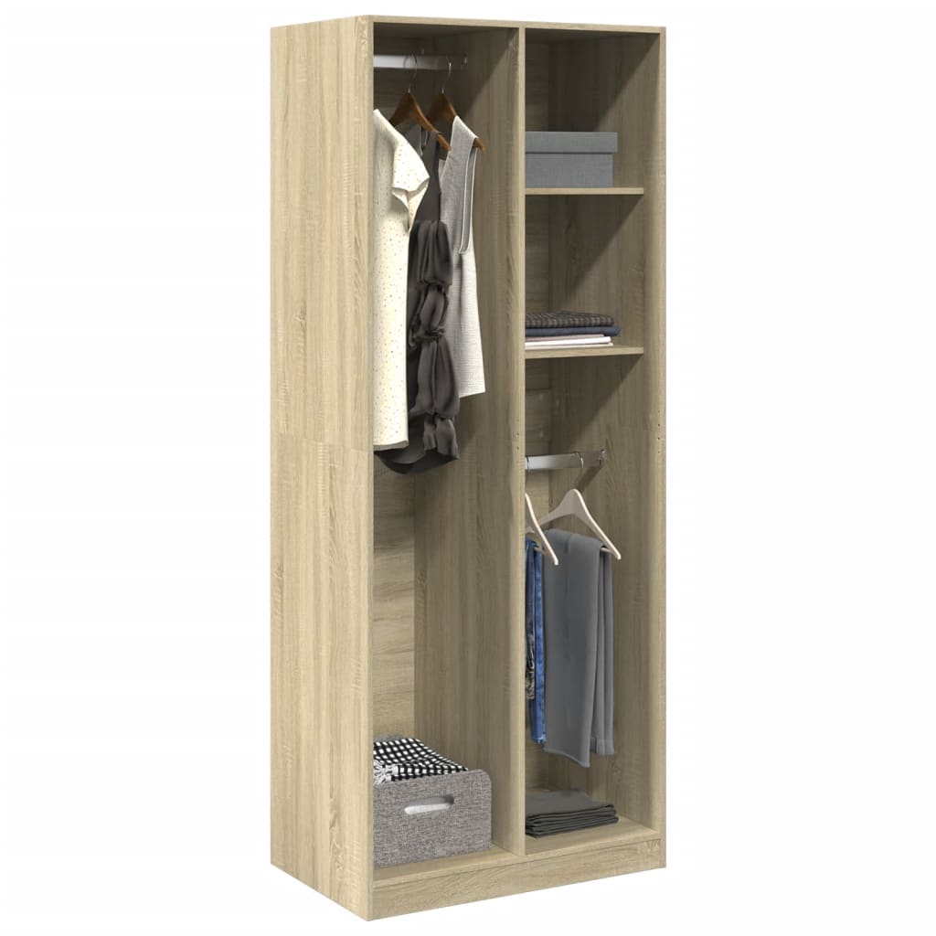 Garde-robe chêne sonoma 80x50x200 cm bois d'ingénierie Armoires vidaXL   