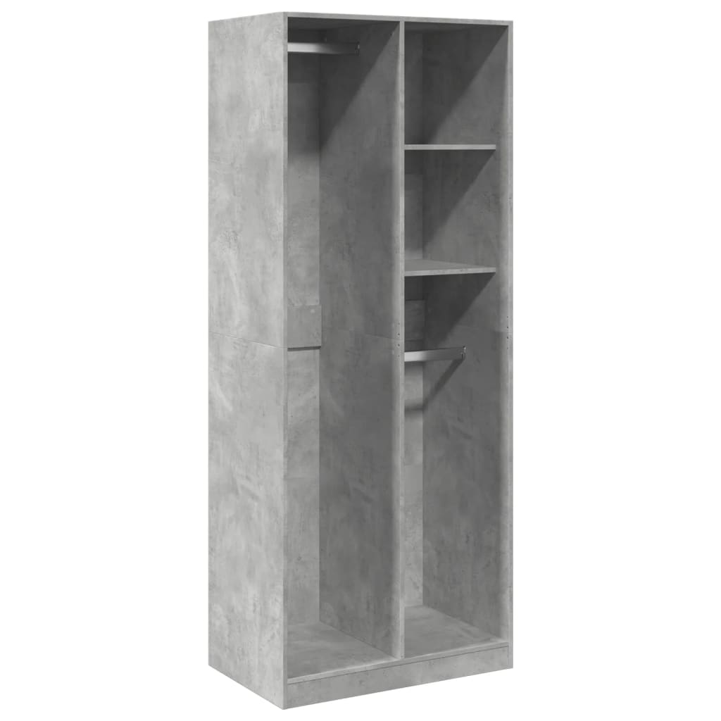 Garde-robe gris béton 80x50x200 cm bois d'ingénierie Armoires vidaXL   