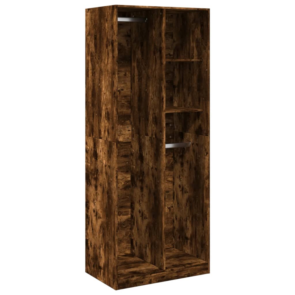 Garde-robe chêne fumé 80x50x200 cm bois d'ingénierie Armoires vidaXL   