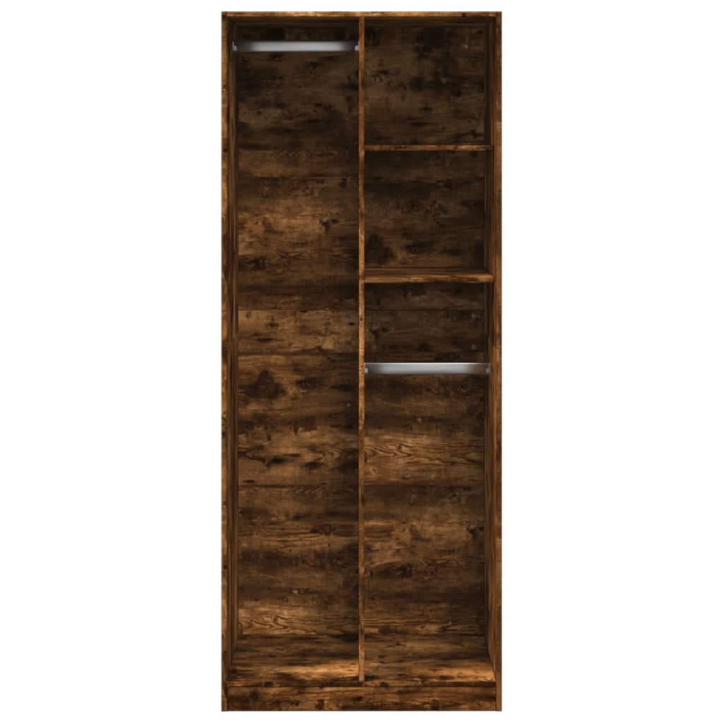 Garde-robe chêne fumé 80x50x200 cm bois d'ingénierie Armoires vidaXL   