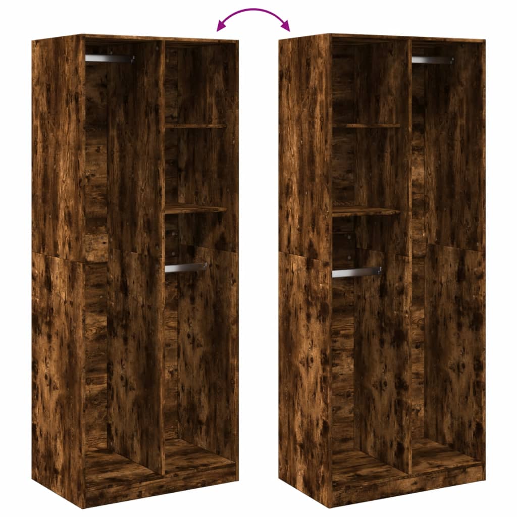 Garde-robe chêne fumé 80x50x200 cm bois d'ingénierie Armoires vidaXL   