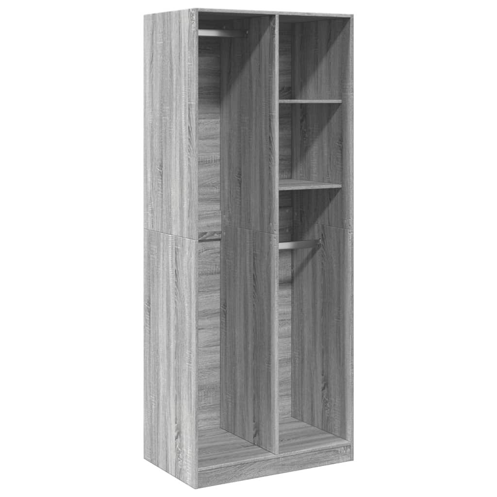 Garde-robe sonoma gris 80x50x200 cm bois d'ingénierie Armoires vidaXL   