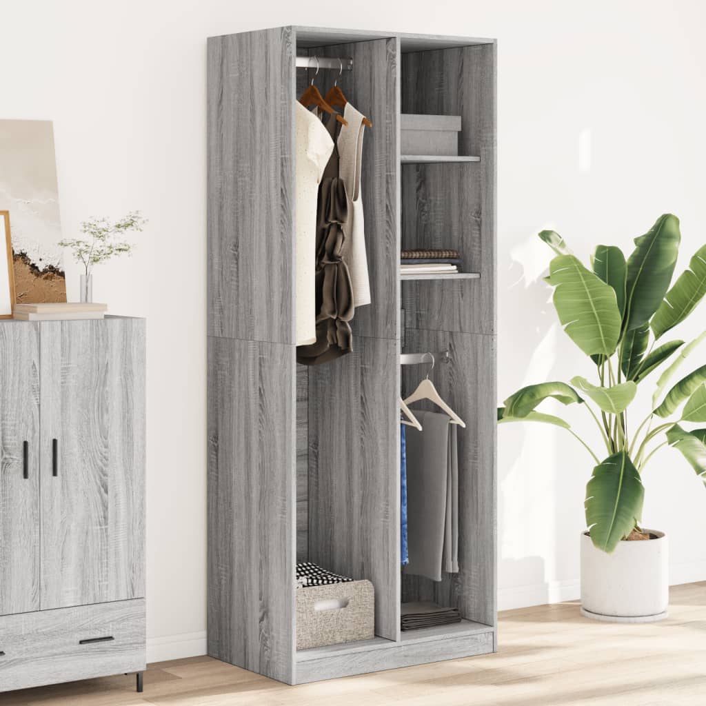 Garde-robe sonoma gris 80x50x200 cm bois d'ingénierie Armoires vidaXL   