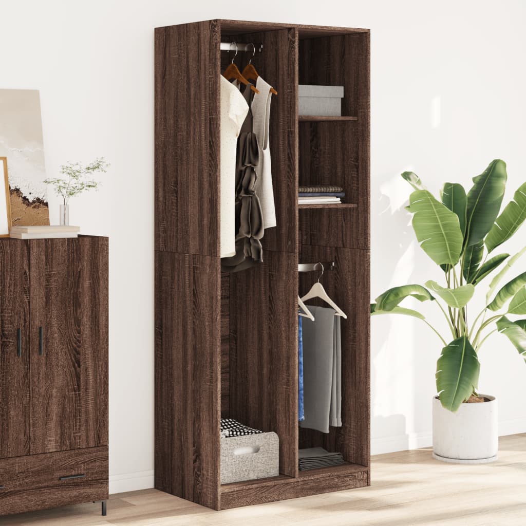 Garde-robe chêne marron 80x50x200 cm bois d'ingénierie Armoires vidaXL   