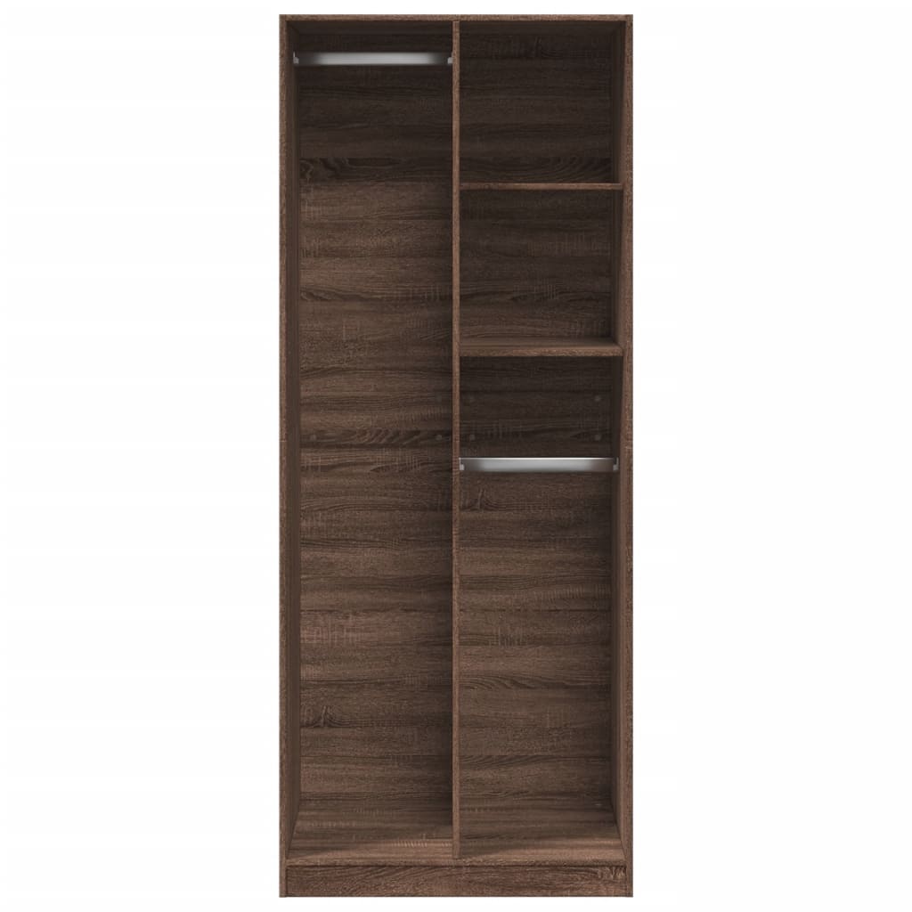 Garde-robe chêne marron 80x50x200 cm bois d'ingénierie Armoires vidaXL   