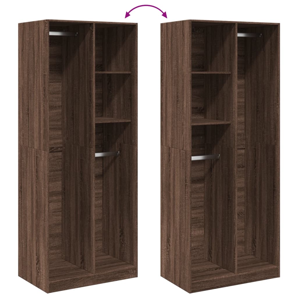 Garde-robe chêne marron 80x50x200 cm bois d'ingénierie Armoires vidaXL   