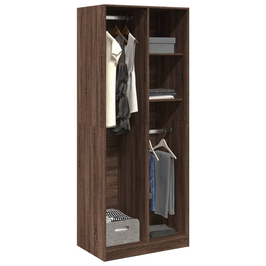 Garde-robe chêne marron 80x50x200 cm bois d'ingénierie Armoires vidaXL   