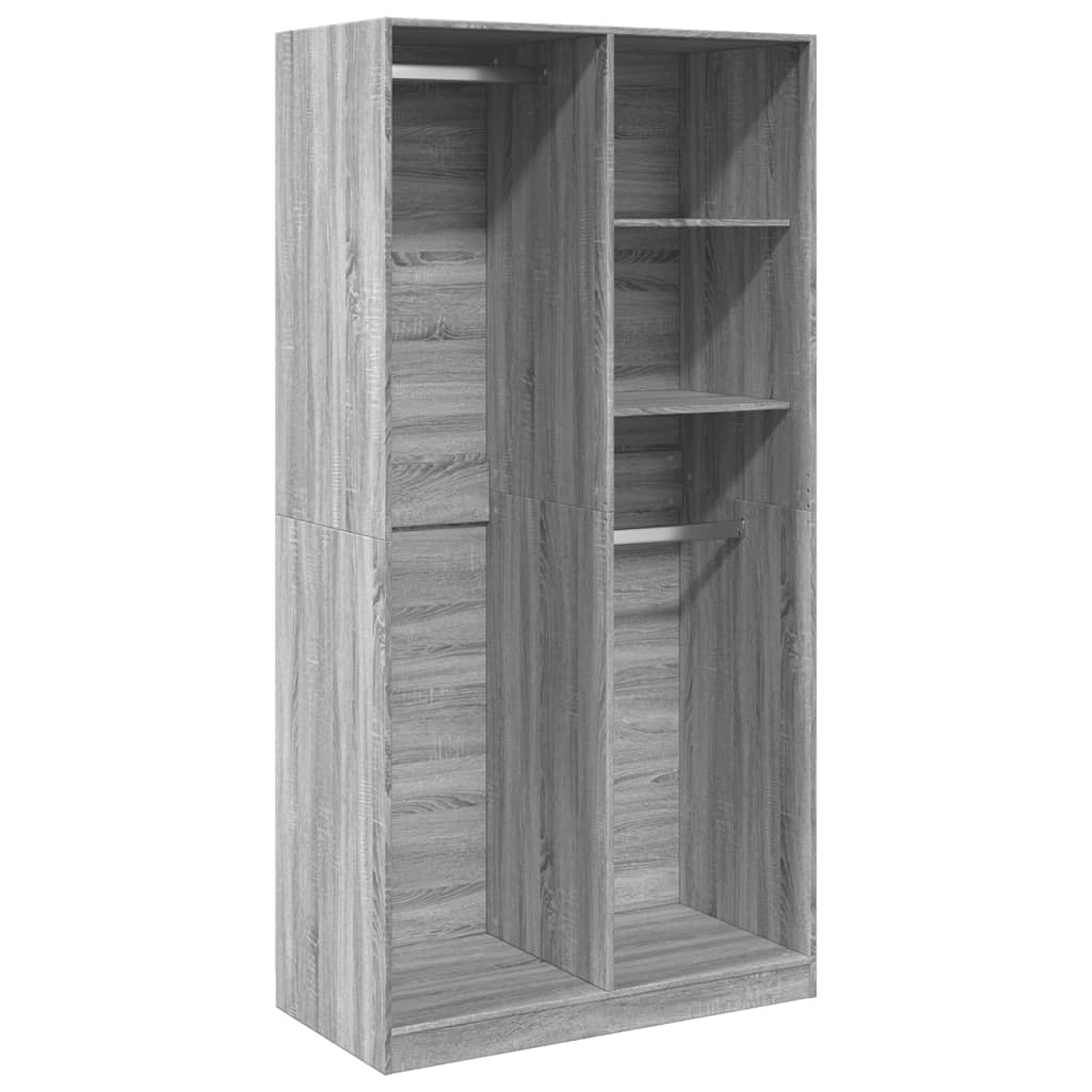 Garde-robe sonoma gris 100x50x200 cm bois d'ingénierie Armoires vidaXL   