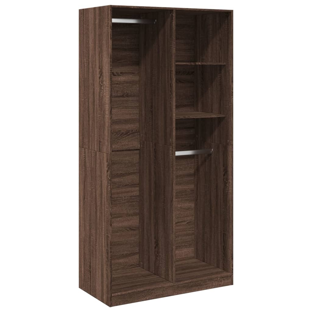 Garde-robe chêne marron 100x50x200 cm bois d'ingénierie Armoires vidaXL   