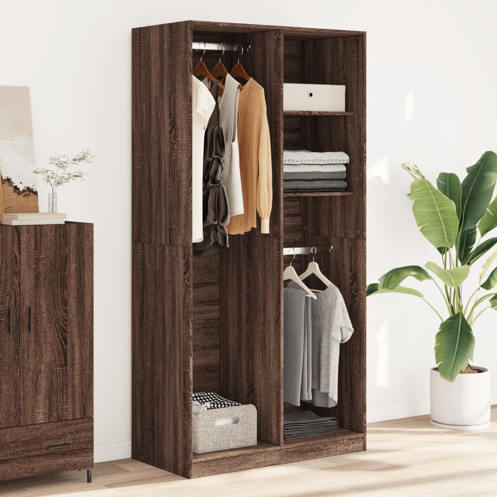 Garde-robe chêne marron 100x50x200 cm bois d'ingénierie Armoires vidaXL   