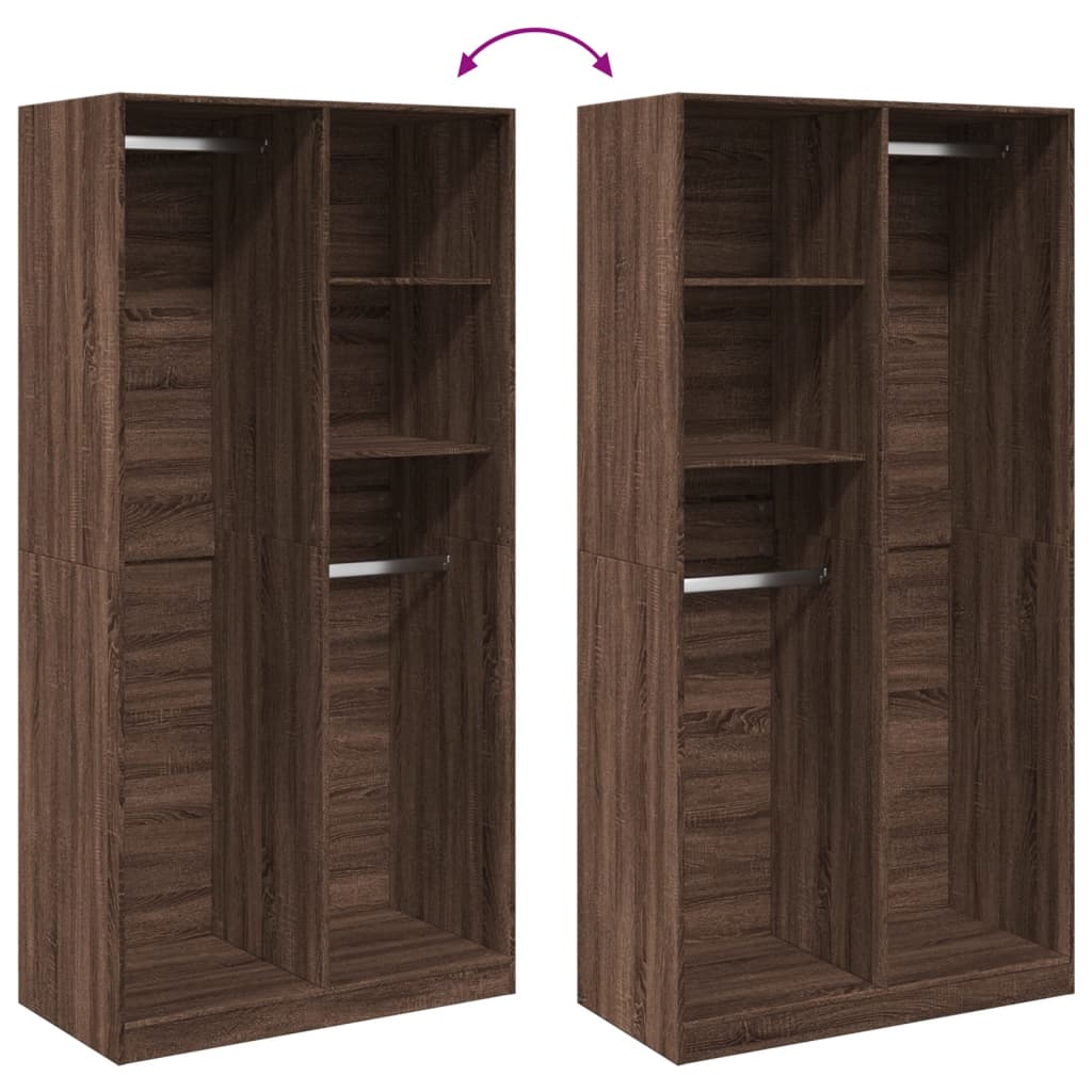 Garde-robe chêne marron 100x50x200 cm bois d'ingénierie Armoires vidaXL   