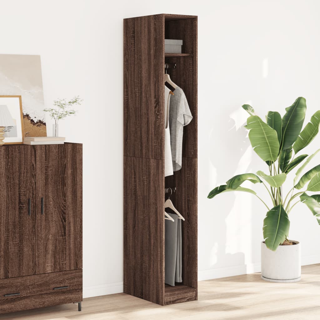 Garde-robe chêne marron 30x50x200 cm bois d'ingénierie Armoires vidaXL   