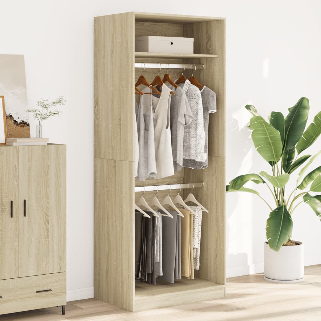 Garde-robe chêne sonoma 80x50x200 cm bois d'ingénierie Armoires vidaXL   