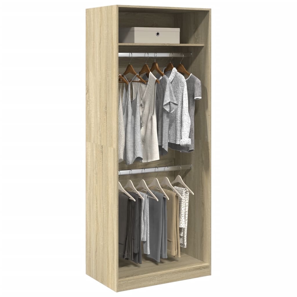 Garde-robe chêne sonoma 80x50x200 cm bois d'ingénierie Armoires vidaXL   