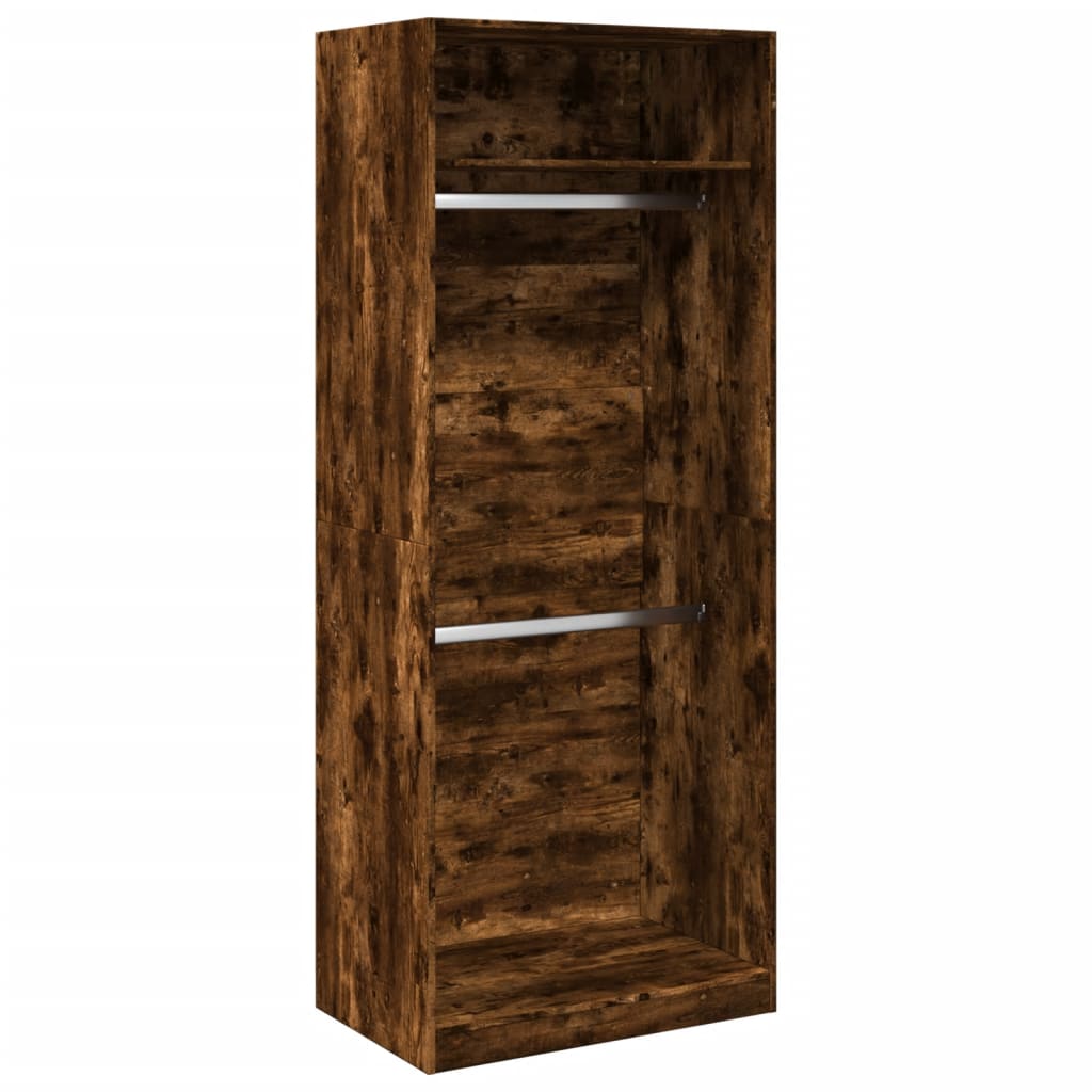 Garde-robe chêne fumé 80x50x200 cm bois d'ingénierie Armoires vidaXL   