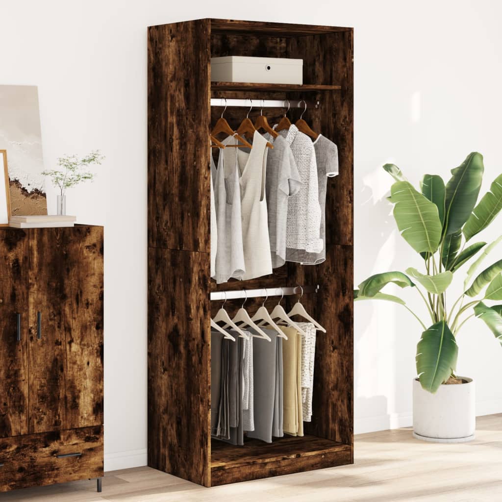 Garde-robe chêne fumé 80x50x200 cm bois d'ingénierie Armoires vidaXL   