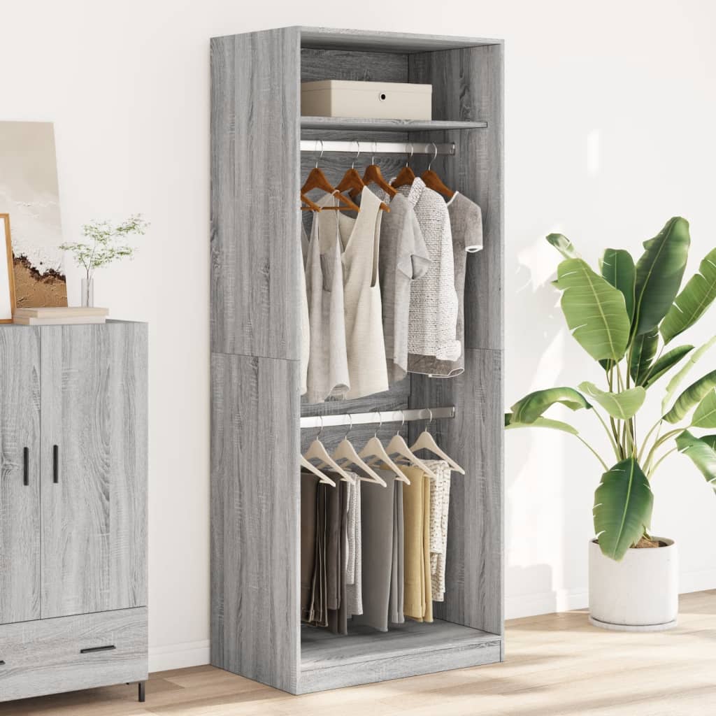 Garde-robe sonoma gris 80x50x200 cm bois d'ingénierie Armoires vidaXL   