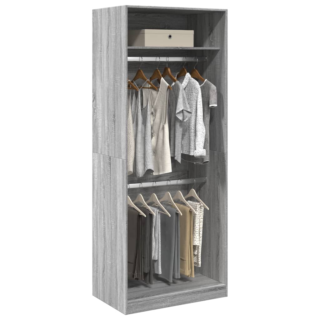 Garde-robe sonoma gris 80x50x200 cm bois d'ingénierie Armoires vidaXL   