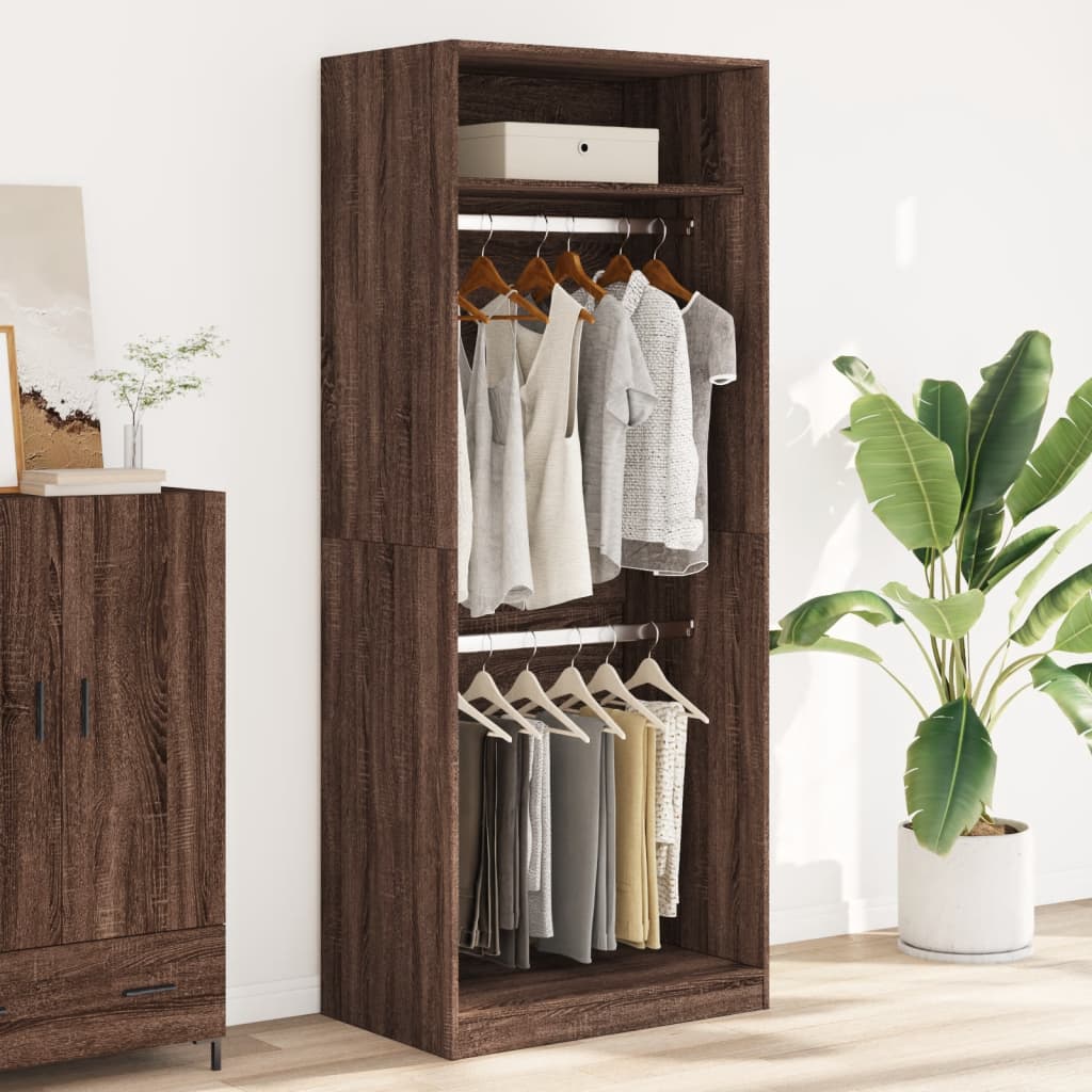 Garde-robe chêne marron 80x50x200 cm bois d'ingénierie Armoires vidaXL   