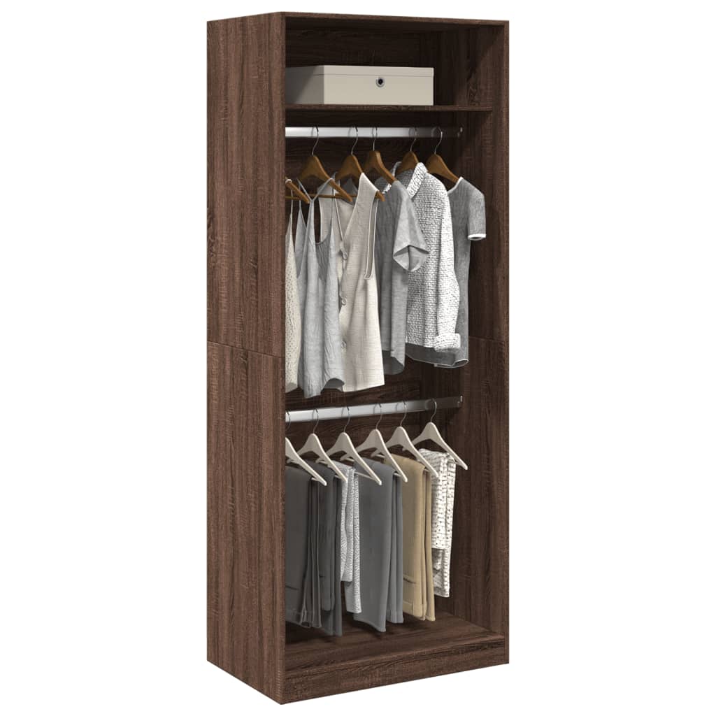 Garde-robe chêne marron 80x50x200 cm bois d'ingénierie Armoires vidaXL   