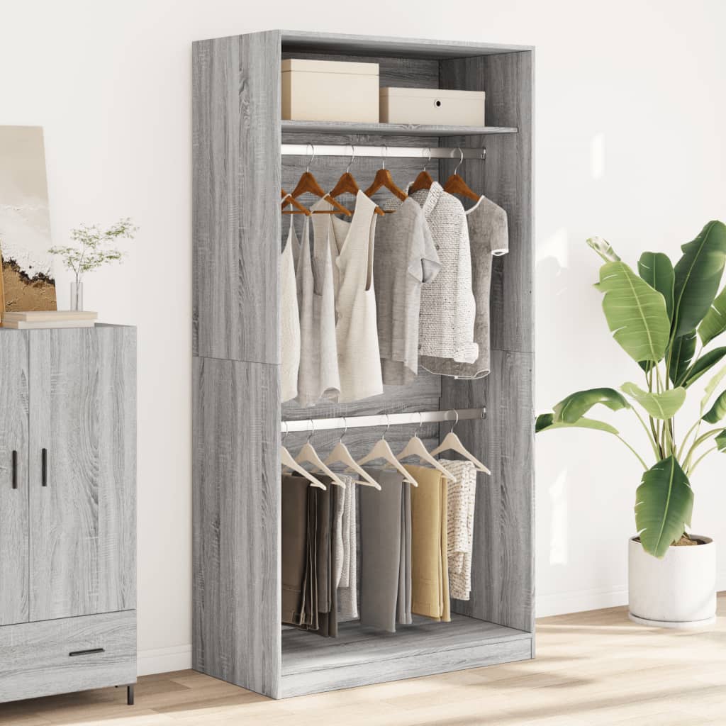 Garde-robe sonoma gris 100x50x200 cm bois d'ingénierie Armoires vidaXL   