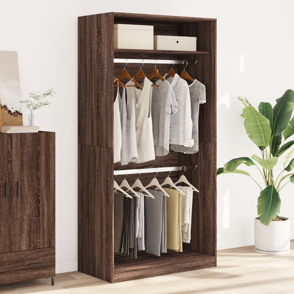 Garde-robe chêne marron 100x50x200 cm bois d'ingénierie Armoires vidaXL   