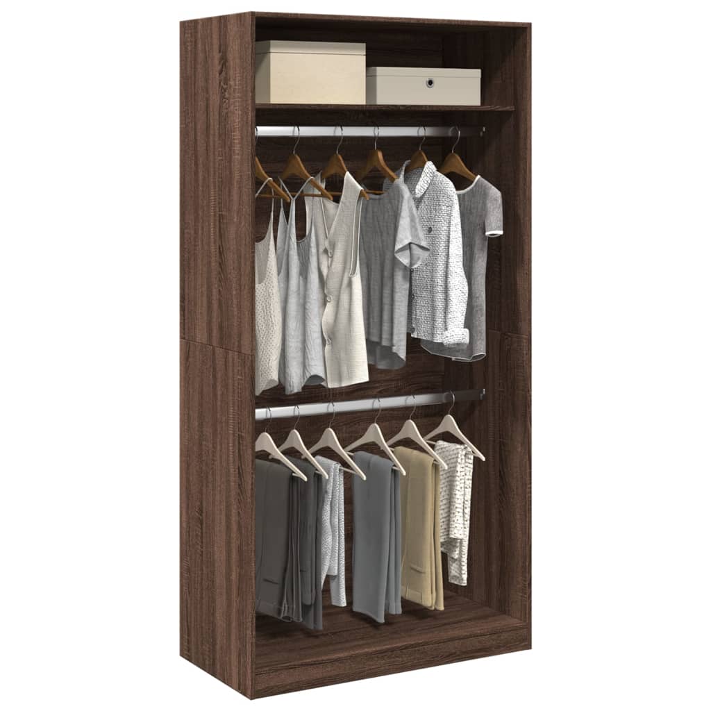 Garde-robe chêne marron 100x50x200 cm bois d'ingénierie Armoires vidaXL   