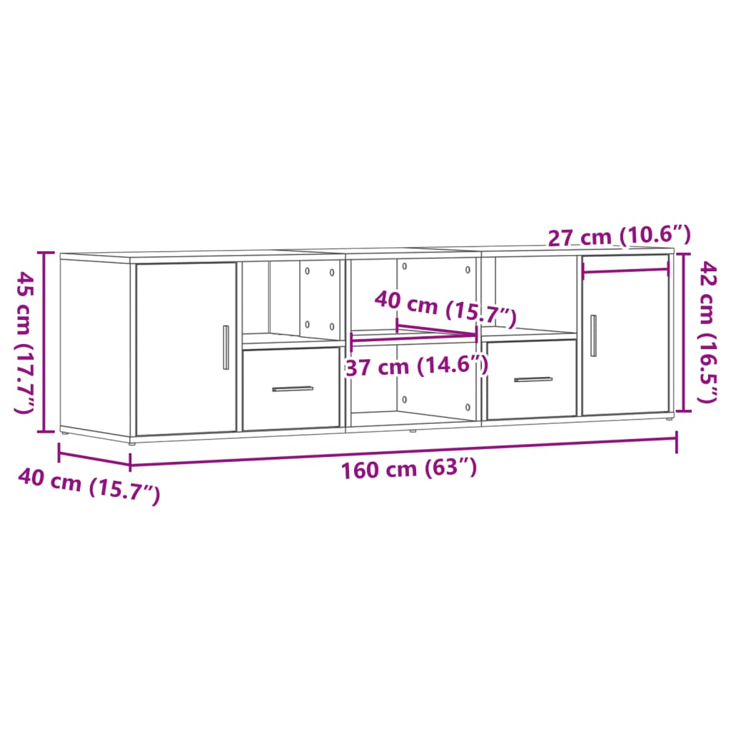 Armoire d'angle chêne fumé 160x40x45 cm bois d'ingénierie Armoires & meubles de rangement vidaXL   