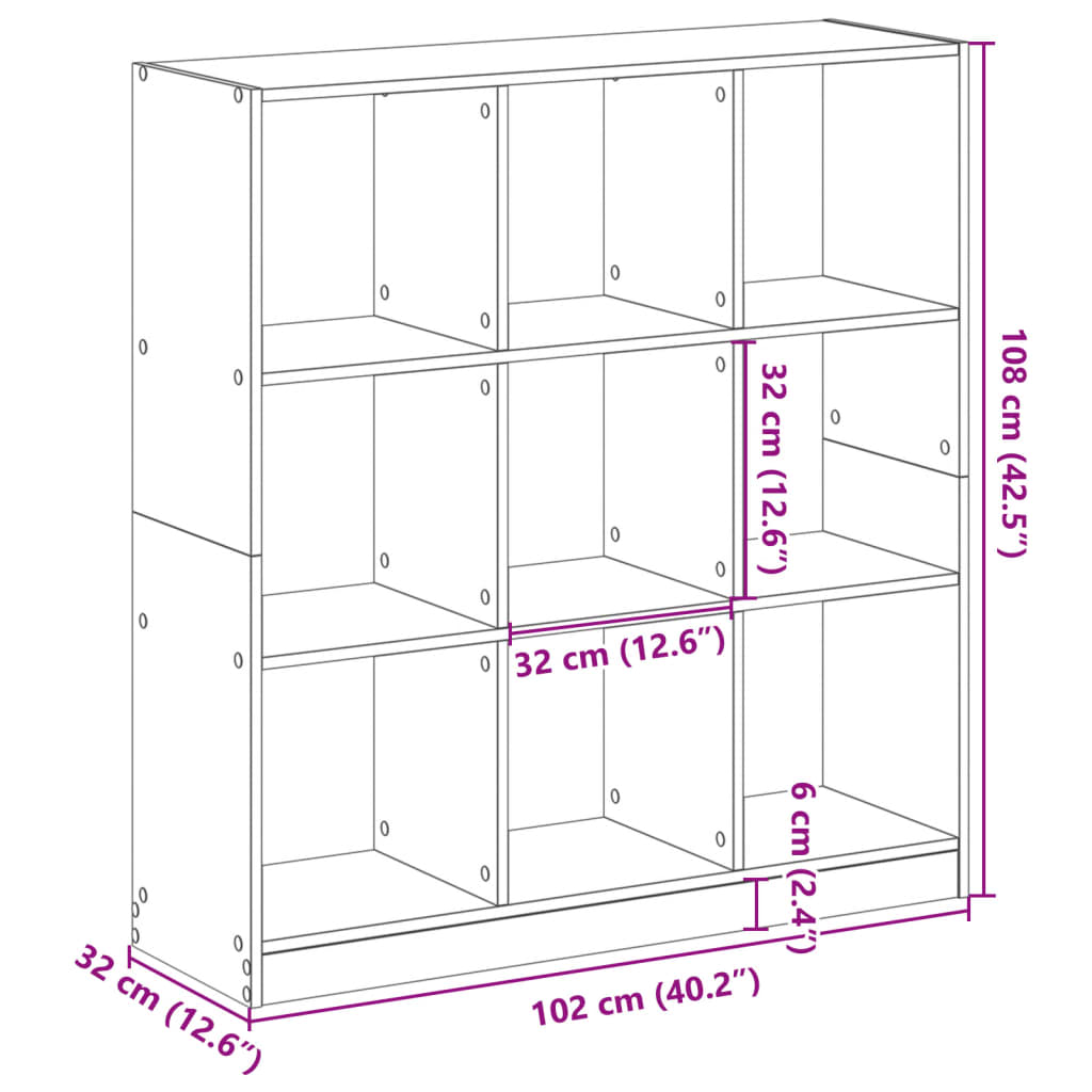 Image Bibliothèque sonoma gris 102x32x108 cm bois d'ingénierie | Xios Store SNC vidaXL Xios Store SNC