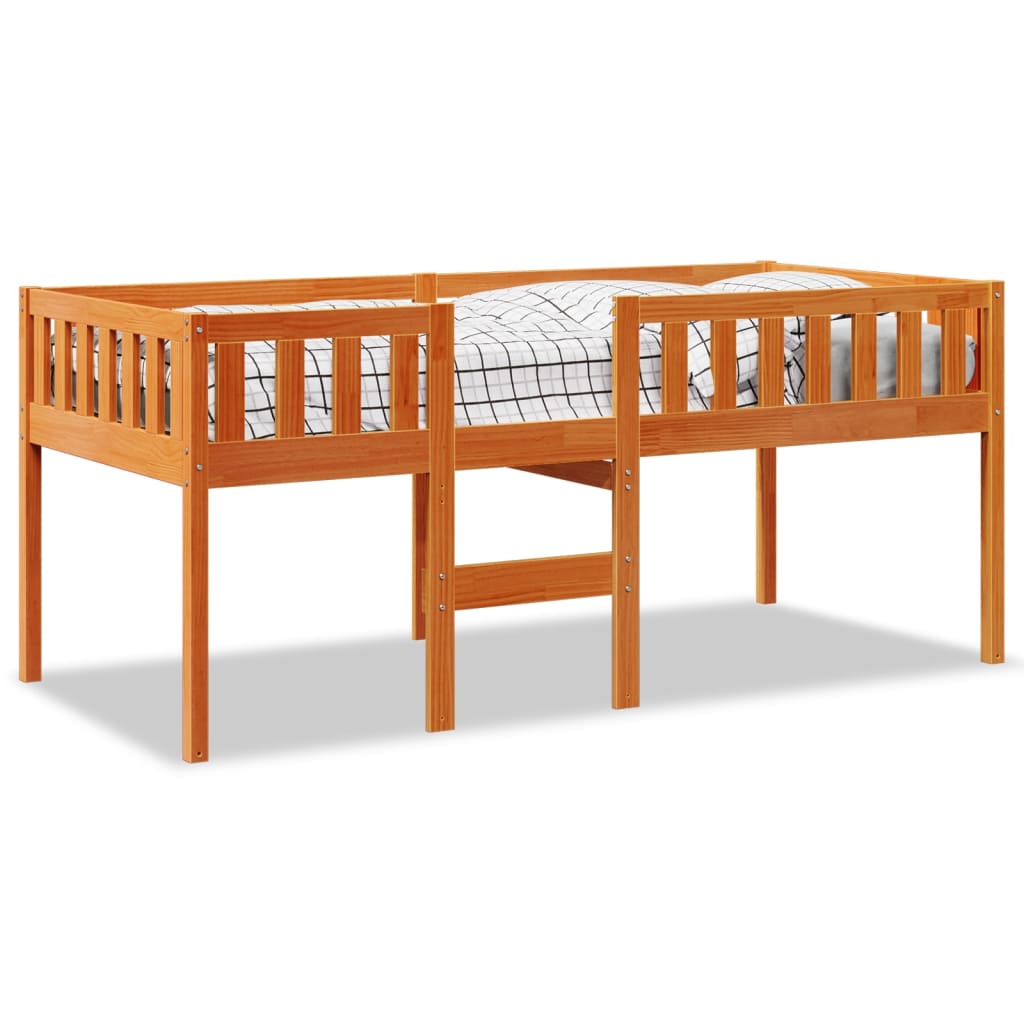 Lit pour enfants sans matelas cire marron 90x200 cm pin massif Lits & cadres de lit vidaXL   