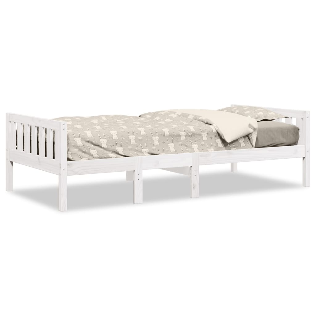 Lit pour enfants sans matelas blanc 75x190cm bois de pin massif Lits & cadres de lit vidaXL   