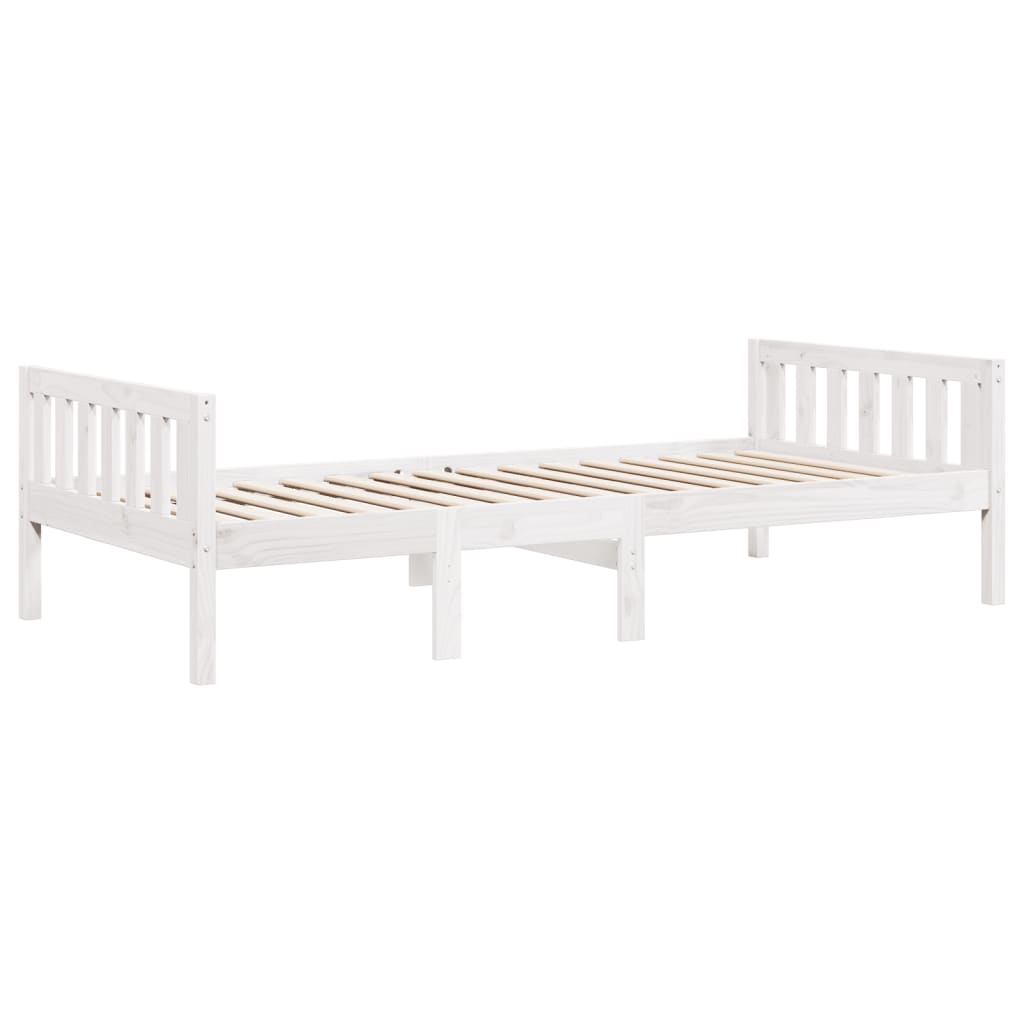 Lit pour enfants sans matelas blanc 75x190cm bois de pin massif Lits & cadres de lit vidaXL   