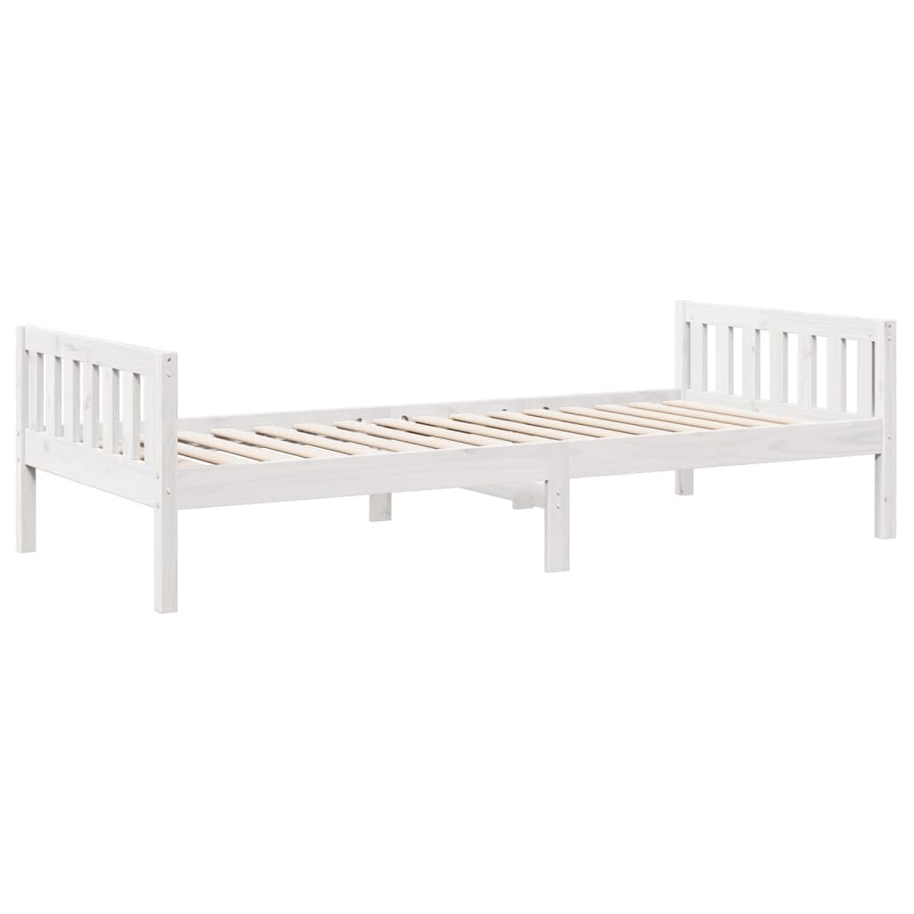 Lit pour enfants sans matelas blanc 75x190cm bois de pin massif Lits & cadres de lit vidaXL   