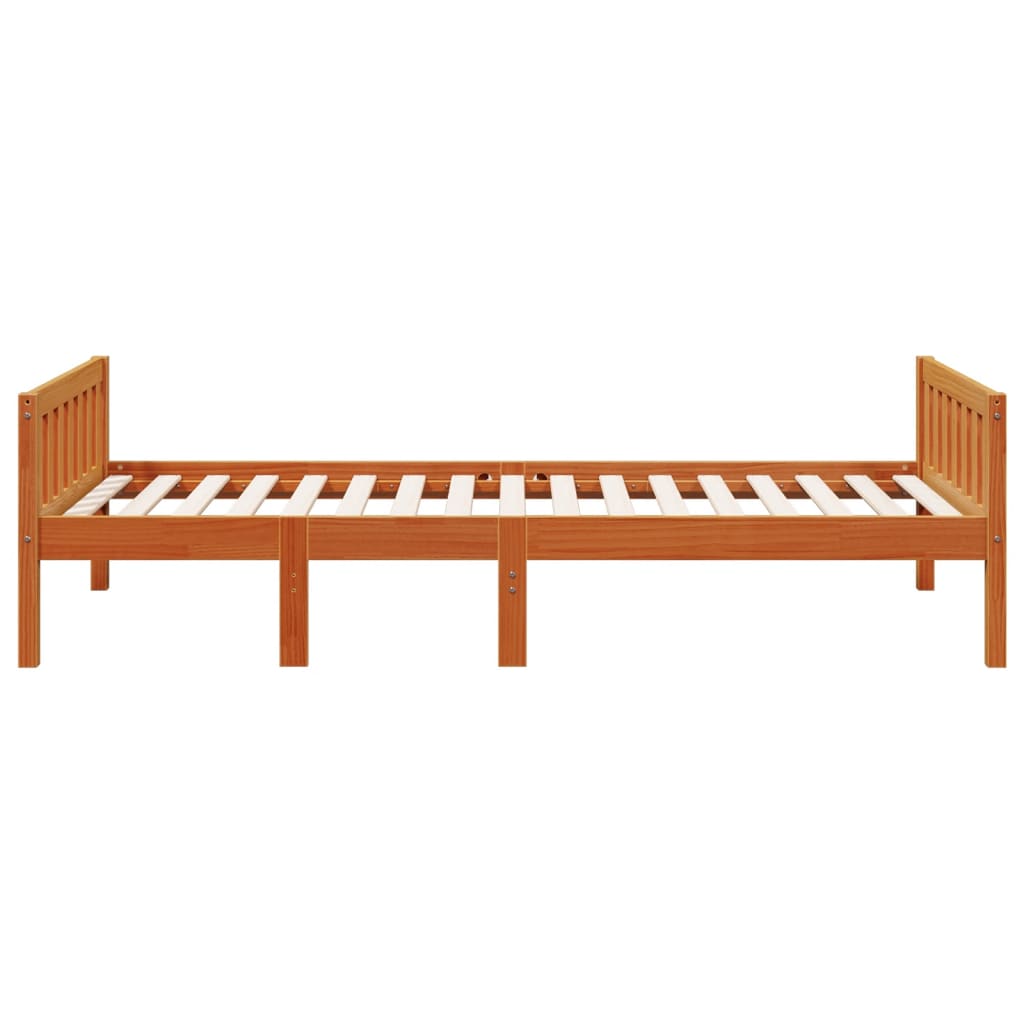 Lit pour enfants sans matelas cire marron 75x190 cm pin massif