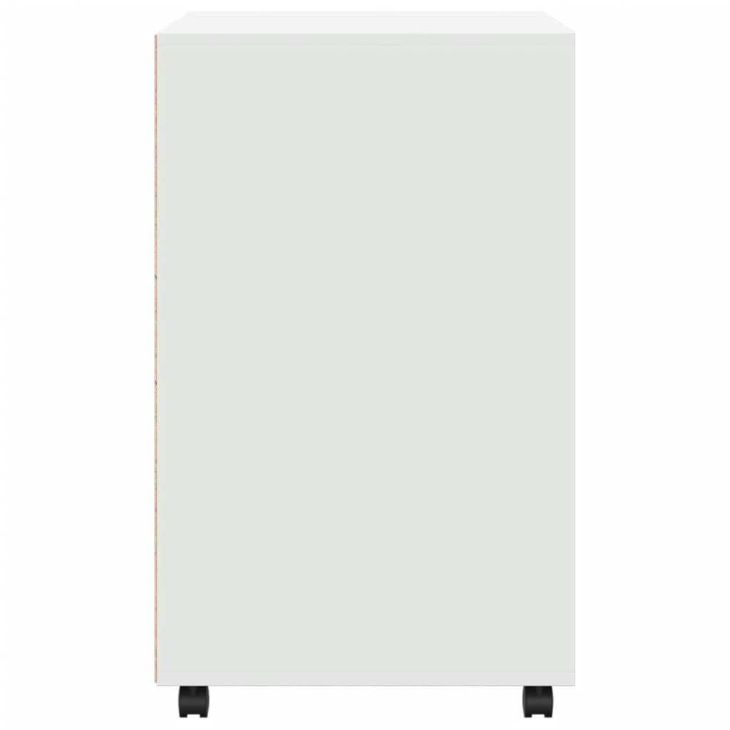 Armoire à roulettes blanc 60x48x81 cm bois d’ingénierie Classeur à tiroirs vidaXL   