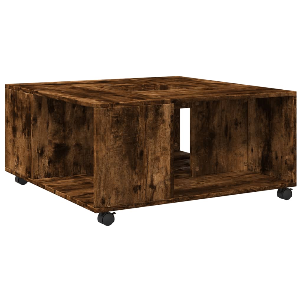 Table basse chêne fumé 80x80x40 cm bois d'ingénierie Tables basses vidaXL   