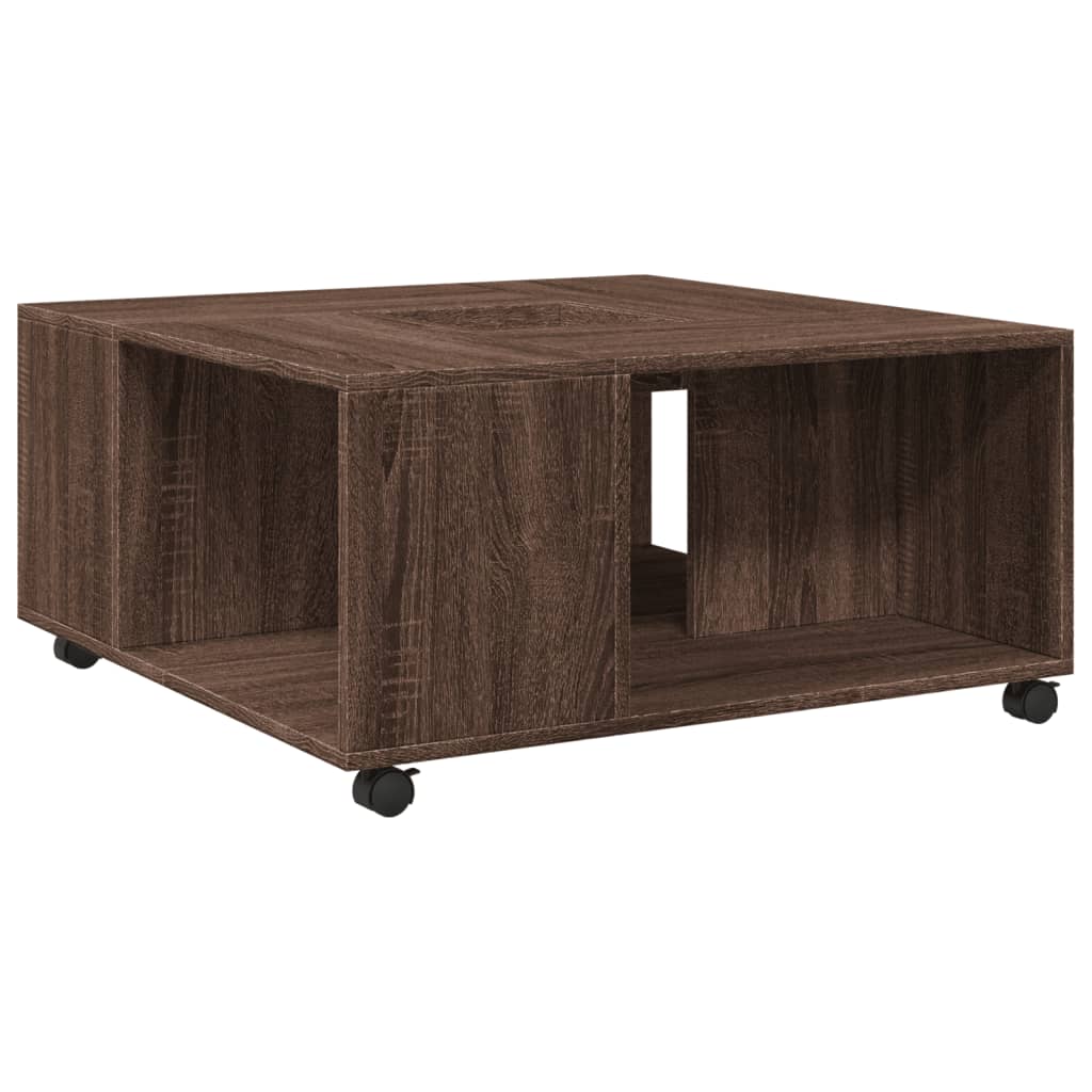 Table basse chêne marron 80x80x40 cm bois d'ingénierie Tables basses vidaXL   