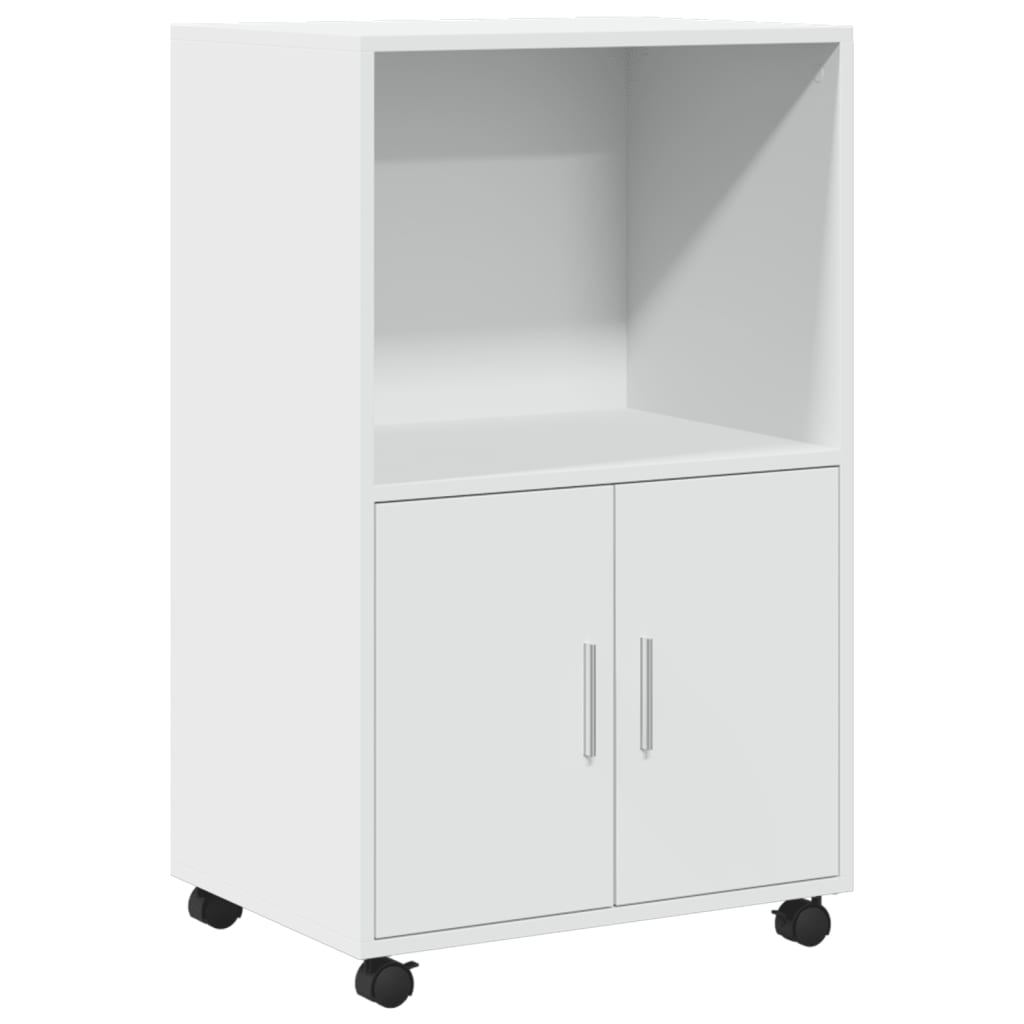 Armoire à roulettes blanc 55x40x91 cm bois d’ingénierie Buffets & bahuts vidaXL   