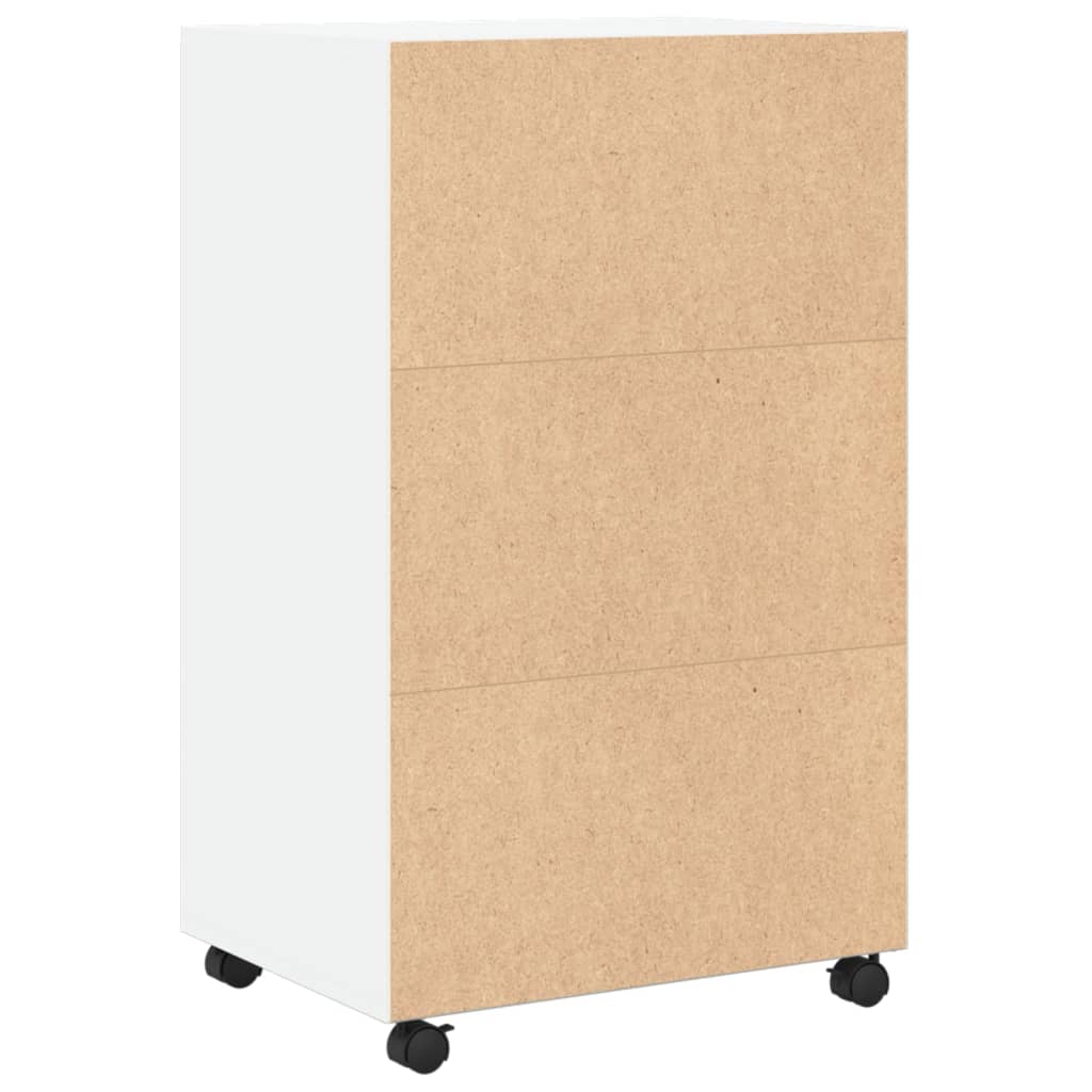 Armoire à roulettes blanc 55x40x91 cm bois d’ingénierie Buffets & bahuts vidaXL   