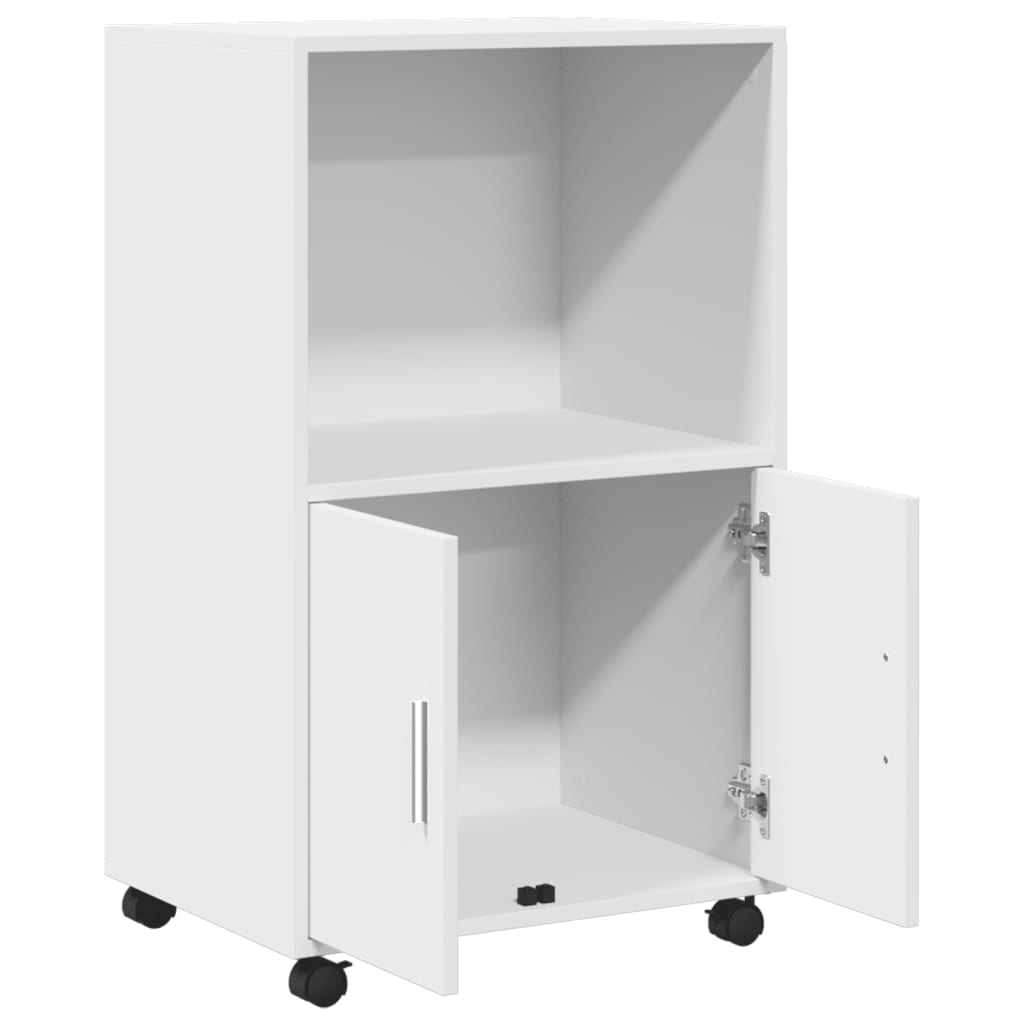 Armoire à roulettes blanc 55x40x91 cm bois d’ingénierie Buffets & bahuts vidaXL   