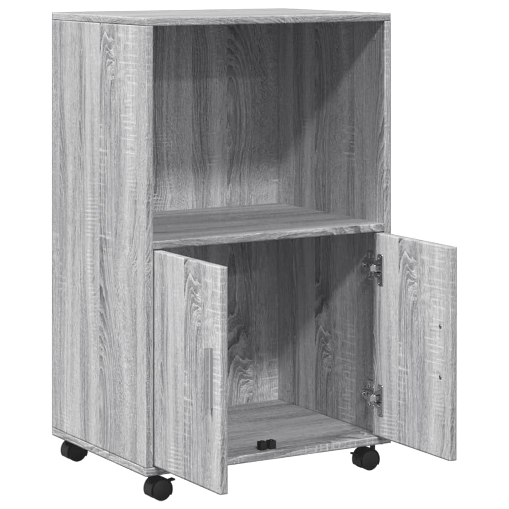 Armoire à roulettes sonoma gris 55x40x91 cm bois d'ingénierie Buffets & bahuts vidaXL   