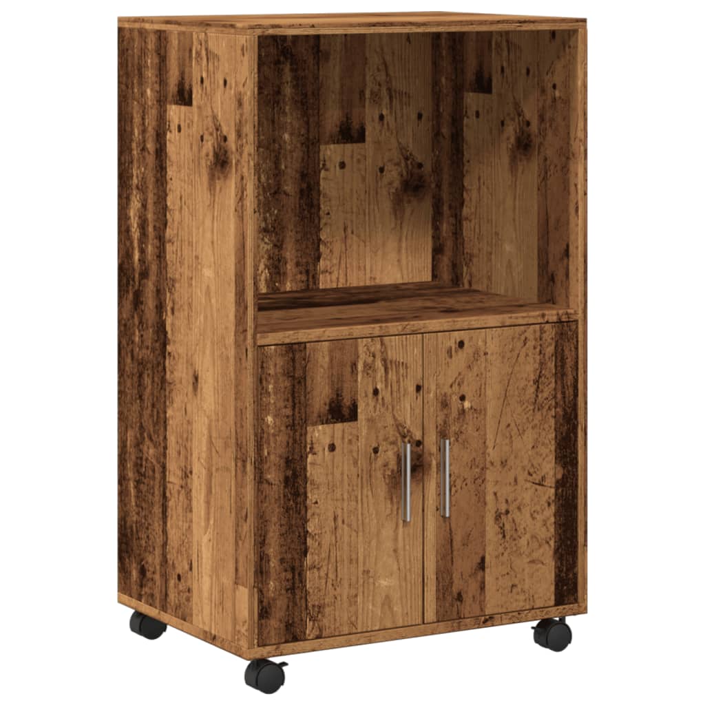 Armoire à roulettes vieux bois 55x40x91 cm bois d'ingénierie Buffets & bahuts vidaXL   