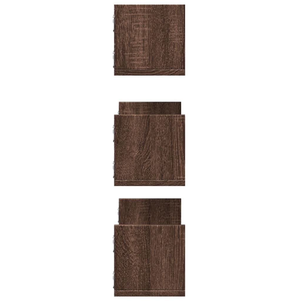 Étagères murales 3pcs chêne marron 58x18x18cm bois d'ingénierie Étagères murales & corniches vidaXL   