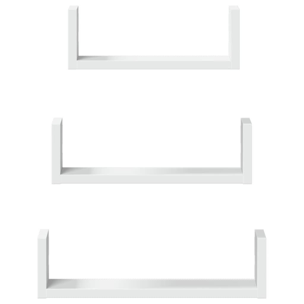 Étagères murales 3 pcs blanc bois d'ingénierie Étagères murales & corniches vidaXL   