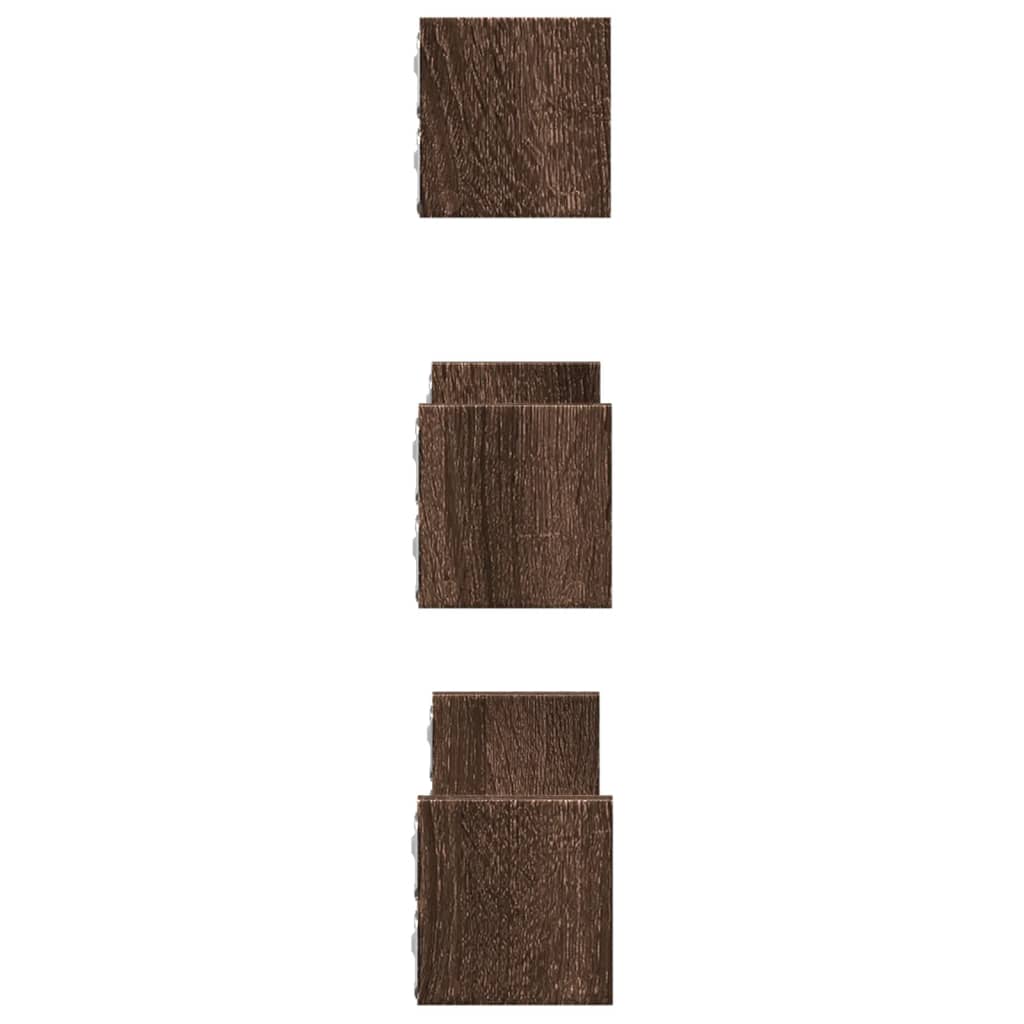 Étagères murales 3 pcs chêne marron bois d'ingénierie Étagères murales & corniches vidaXL   